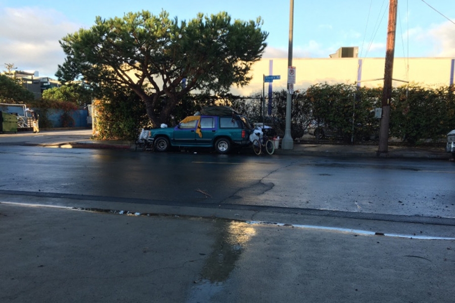 Homeless family living out of their car