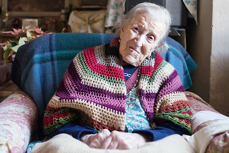 Mrs. Morano, pictured two years ago, aged 115 – Source: Alessandro Grassani